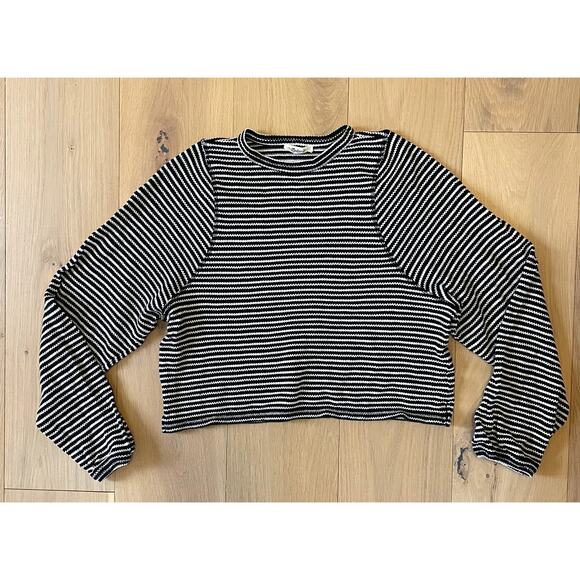 Madewell Striped Curved Long Sleeve Tee - Size Small - Picture 1 of 3